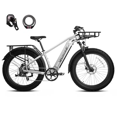 VELOWAVE Electric Bike for Adults Peak 1200W BAFANG Motor 28MPH Mountain Ebike 47.97V 14.4AH Removable LG Cells Battery 26 Fat Tire E Bike Shimano 7-Speed
