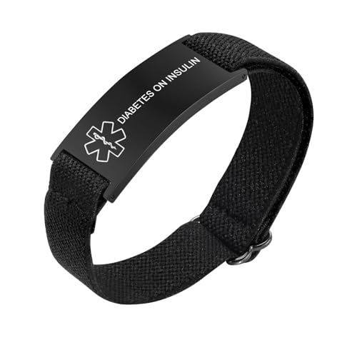 VNOX Medical Alert Id Bracelet for Men, Diabetes on Insulin Medical Alert Bracelets for Men Patients Stainless Steel Emergency Bracelets Wristband,Personalized Mens Life Health Alert Bracelet