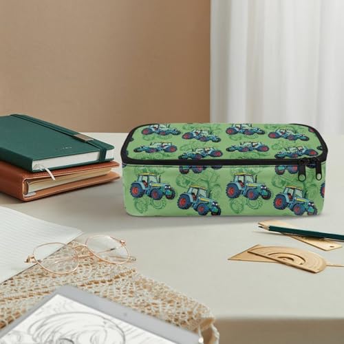 Image of Boys Pencil Pouch Cartoon Tractor Pencil Case for Kids Large Capacity Pencil Container for 3-16 Years Children Pencil Bag with Double Zipper Pen Box for Students Back to School Gifts