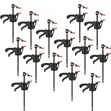 4 Inch Quick Release Grip F Clamps 100 mm Ratchet Bar Clamps Wood Bar Clamps One-Handed Quick Release Grip Bar Clamp for Woodworking (14 Pieces)