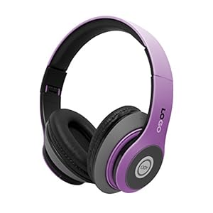 iJoy Draadloze Bluetooth Koptelefoon met Microfoon, opvouwbare en oplaadbare lichtgewicht headset, inclusief ingebouwd micro SD-kaartslot, Paars