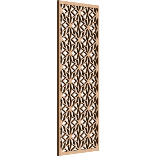 Image of 11 3 /8 inchW x 29 3 /8 inchH x 3 /8 inchT Lake Decorative Fretwork Wood Wall Panels, Hickory