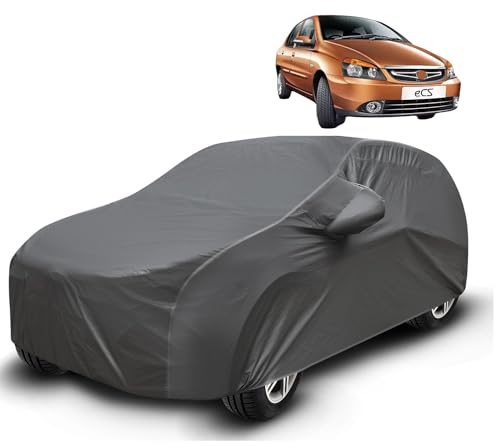 Image of Auto Hub Waterproof Car Cover Compatible with Tata Indigo CS with Mirror Pockets, Soft Cotton Lining, Indigo CS Car Cover Waterproof, Grey