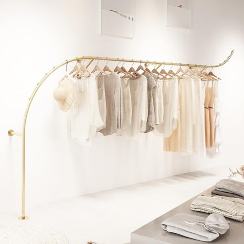 Appendiabiti Da Parete In Oro,Espositore Per Abbigliamento Per Negozi Al Dettaglio,Appendiabiti Commerciale Appendiabiti In Metallo Per Impieghi Gravosi Asta Appendiabiti Per Camera Da Letto