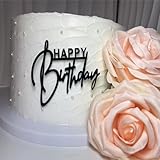 Decoración para tarta de cumpleaños de acrílico negro, suministros decorativos para fiestas, decoración de tartas laterales para fiesta de cumpleaños, postres para niños o adultos