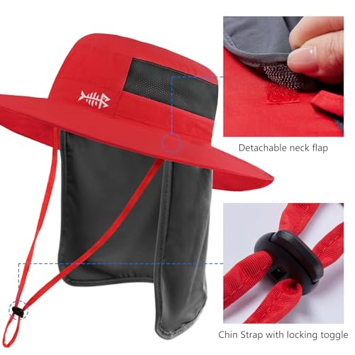 Image of BASSDASH UPF 50+ Sun Fishing Hat Water Resistant with Detachable Neck Flap