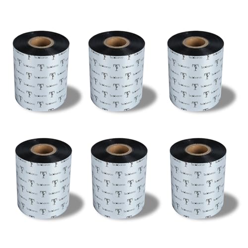 Image of 6 Rolls 3.27" x 1476' Premium Enhanced Wax Thermal Transfer Ribbon