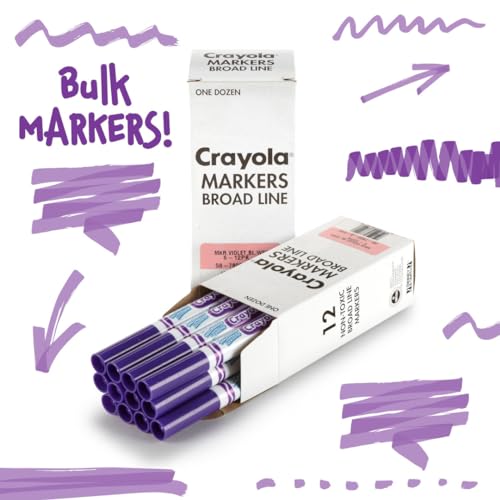 image for Crayola Washable Markers - Violet Purple (12ct), Kids Broad Line Marke
