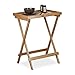Relaxdays Tabletttisch Bambus H x B x T: ca. 66 x 50 x 38,5 cm Beistelltisch mit Tablett für Frühstück, Klapptisch als Serviertisch, Serviertablett, natur