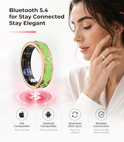 Image of 7 Gen Diamond Smart Ring 【Industry Rank 1-0 Measurement Error】 2026 Smart Ring for Women - Advanced Health Tracker for Wellness and Activity Tracking, Green 7#