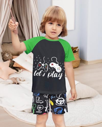 PASHOP Boys Pajamas Little Boys Summer Pajamas 2 Piece Short Sleeve Top and Shorts Sets Kids Pjs Sleepwears 3-10 Years2