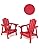 BUPPLEE Adirondack Chair - Durable HDPE Poly Lumber All-Weather Resistant, Oversized Balcony Porch Patio Outdoor Chair for Lawn, Backyard, Deck, Garden, Camping - Easy Installation, Red