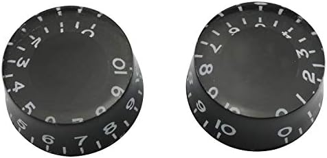 PSCCO 2PCS Black Guitar Knobs Speed Control Volume Tone Knob for Electric Guitar Replacement Parts