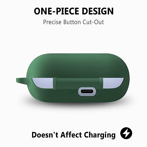 Image of Silicone Cover Compatible with Sony WF C700N Case, Soft, Shockproof (Fits only Sony WF-C700N Earbuds case, Bluetooth Earbuds & Charging case not Included) - Dark Green