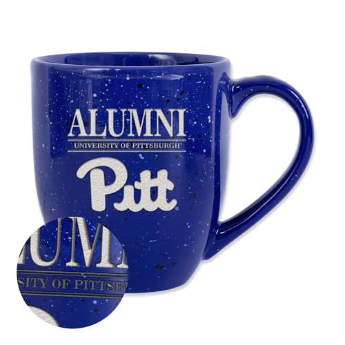 Rico Industries NCAA Pitt Panthers Alumni 16 oz Team Color Laser Engraved Speckled Ceramic Coffee Mug
