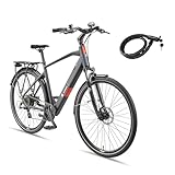 TELEFUNKEN E-Bike 28 Zoll Fahrrad für Herren | Trekking Pedelec mit 8-Gang Kettenschaltung & Scheibenbremsen | 250 W Heckmotor & integriertem 417,6 Wh Li-Ion-Akku | inkl. Panzerkabelschloss