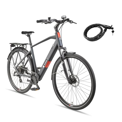 TELEFUNKEN E-Bike 28 Zoll Fahrrad für Herren | Trekking Pedelec mit 8-Gang Kettenschaltung...