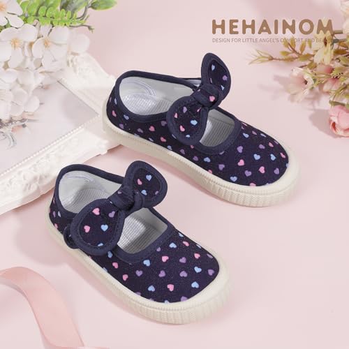 Hehainom Toddler Girls Dress Shoes Mary Jane Flats Kids Bow Wedding Party School Uniform Sneaker Shoes4