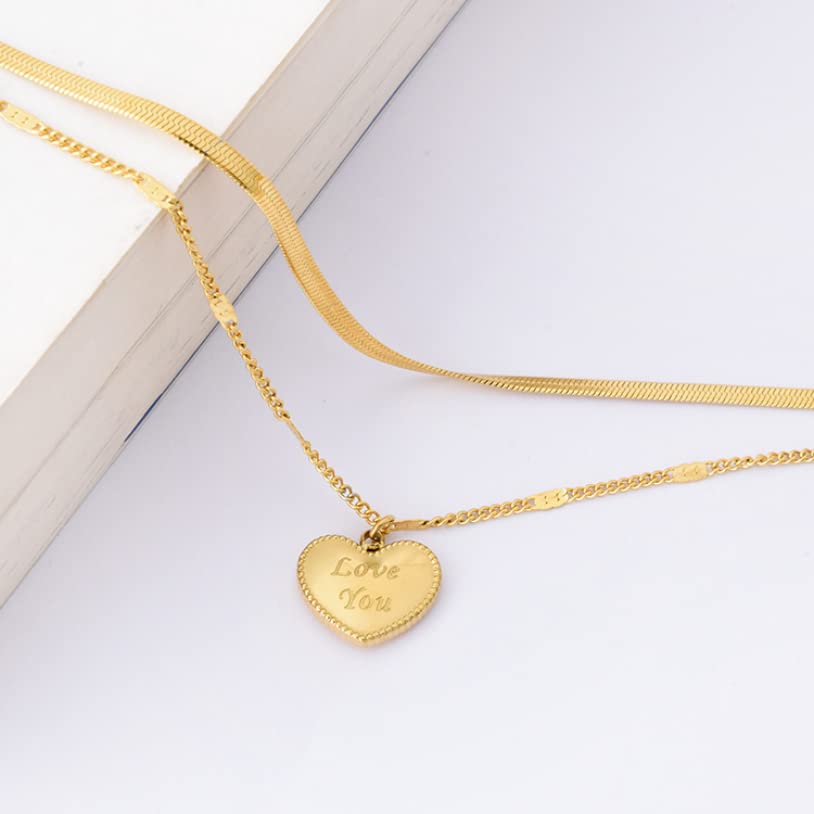 Tobillera/Tobilleras Moda joyería de Gama Alta Tallado Amor en Forma de corazón Encanto 2 Capas Serpiente Hueso Cadena Tobillera para Mujer Pulseras de Tobillo