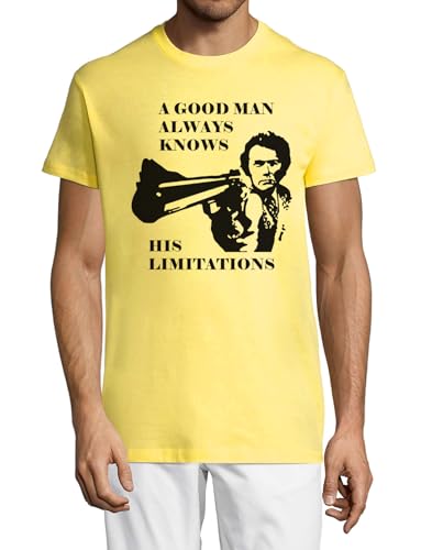 T-Shirt Homme Jaune Coton Supérieur Col Rond Finition Premium