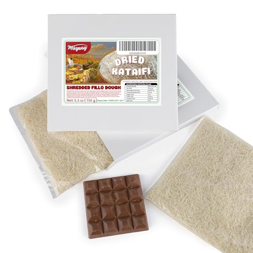 Kataifi Shredded Fillo Dough 5.3 Oz (150 gr.) for Dubai Chocolate Bar Pistachio, Kadayif for Knafeh Pistachio Chocolate Bar Pastry s in Cardboard. Knafeh Kunafa Katafi Kunefe Kadaifi Phyllo Dough Chilled Kadafi Dubai Katifi Kanafeh (5.3 OZ, Dried) - Image 6