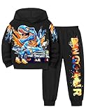 TyeSmo Toddler Boys Clothes 5t 6t Boys Clothes Size 6 Dinosaur Print Hoodies Boys 5t Clothes Long Sleeve Tie-Dye T-Rex Sweatpants Toddler Boy Outfits Fall Winter Spring