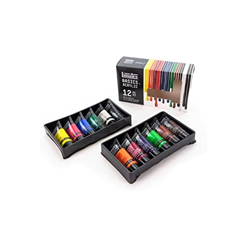 Liquitex BASICS Acrylic Paint Set, 12 x 22ml (0.74-oz) Tube Paint Set Cover