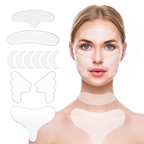 11PCS Parches de Silicona,Colágeno,Contorno de Ojos Antiarrugas Humectantes