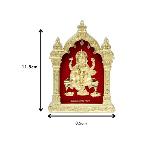 Image of EKA Temple Series Ganesha | Gold Foil Divine Tabel Top | Ganpati Showpiece for Home Temple, Pooja Room & Office Decor | Ideal, Housewarming & Spiritual Gift (8.5cm X 5.5CM X 11.5CM)