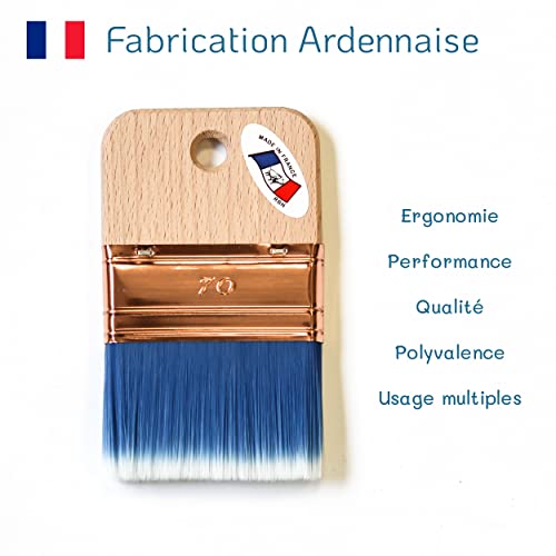 Pinceau/spalter/Brosse 70mm /Made in France/Eco-Responsable/pour peintures et Vernis int. ou ext., terrasses, Murs. Trouvez la Gamme Complète Bleu Polytop sur Amazon