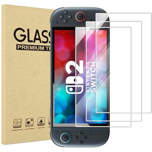 ProCase Tempered Glass Screen Protector for 2025 Nintendo Switch 2, Film Guard Rounded Edge Ultra-Thin HD Clear Glass Screen Protector for 7.9-Inch Nintendo Switch 2025-3 Pack