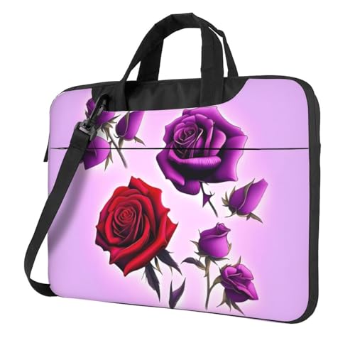 Sac pour ordinateur portable à motif roses - Sac à bandoulière chic