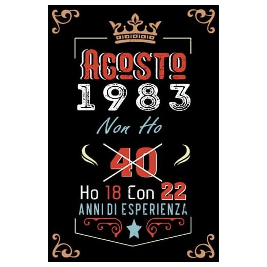 Non ho 40 ho 18 con 22 anni di esperienza: Taccuino| Agosto 40 Regalo di compleanno per uomini donne ragazze ragazzi Compleanno 1983 Personalizzato
