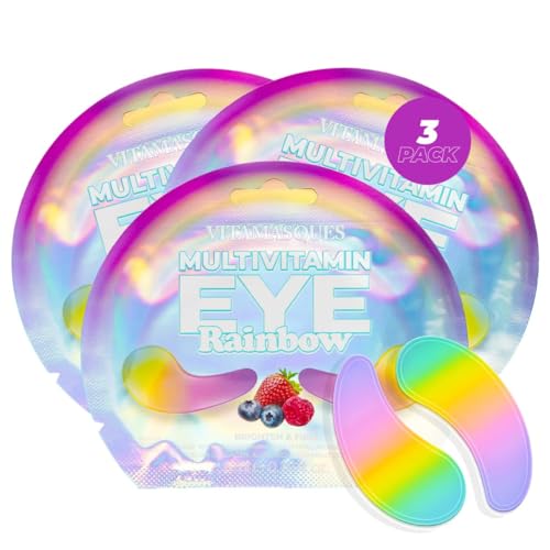 Vitamasques Under Eye Patches 3-Pack - Firming & Brightening - Anti Aging Collagen Korean Skin Care Reduce Fine Lines, Puffiness, Wrinkles & Dark Circles - Hyaluronic Acid - Vegan & Cruelty-Free
