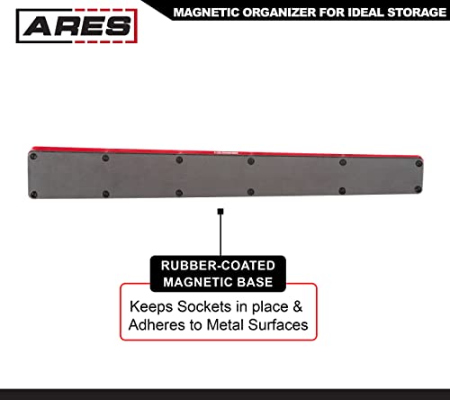 Ares 71236-12-Piece 3/8-Inch Sae Shallow Magnetic Socket Holder - Holds 12 Shallow Sockets - Suitable For Impact Sockets - Keep Your Tool Box Organized #TOP2