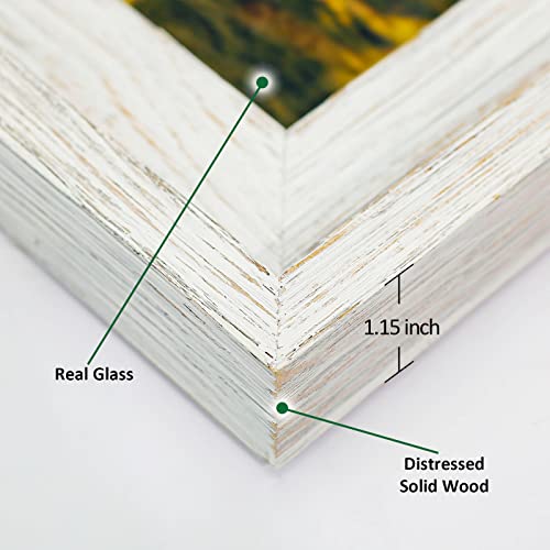 Robhomily 4X6 White Rustic Picture Frame Solid Wood With High Definition Glass, Farmhouse Distressed Wood Picture Frame 4X6 For Wall Or Tabletop Display Home Decor #TOP3