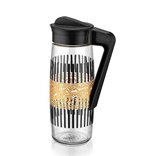 Q-LuxKarefe Patterned Pitcher Black, 1600 Cc, C-00248