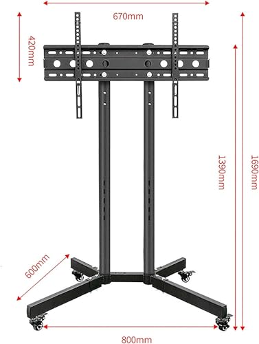 Soporte móvil para TV con ruedas para pantallas planas miniatura 2