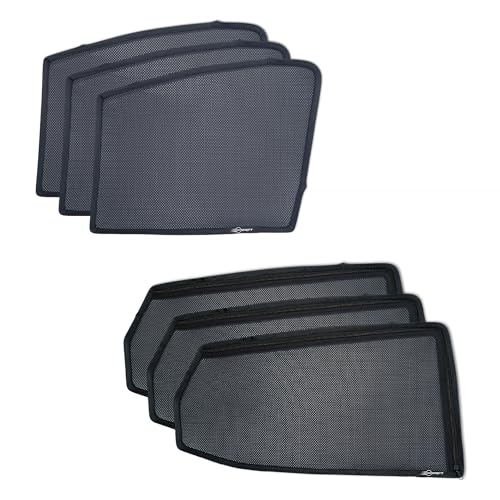 Image of NEODRIFT 'NeoShade' Magnetic Car Sunshades for Maruti Suzuki Ertiga (2018-2024) (Set of 6 - Front, Middle, Rear - Zipper Only on Middle Row)(UV Protection, Magnetic Grip, Privacy and Heat Control)