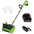 Vicien Cordless Snow Shovel with 2 Battery, Brushless Electric Snow Blower, Adjustable Armrests, 7.8" Depth, 26FT Throw, Snow Shovel Cordless for Patio, Steps, Driveways & Walkways