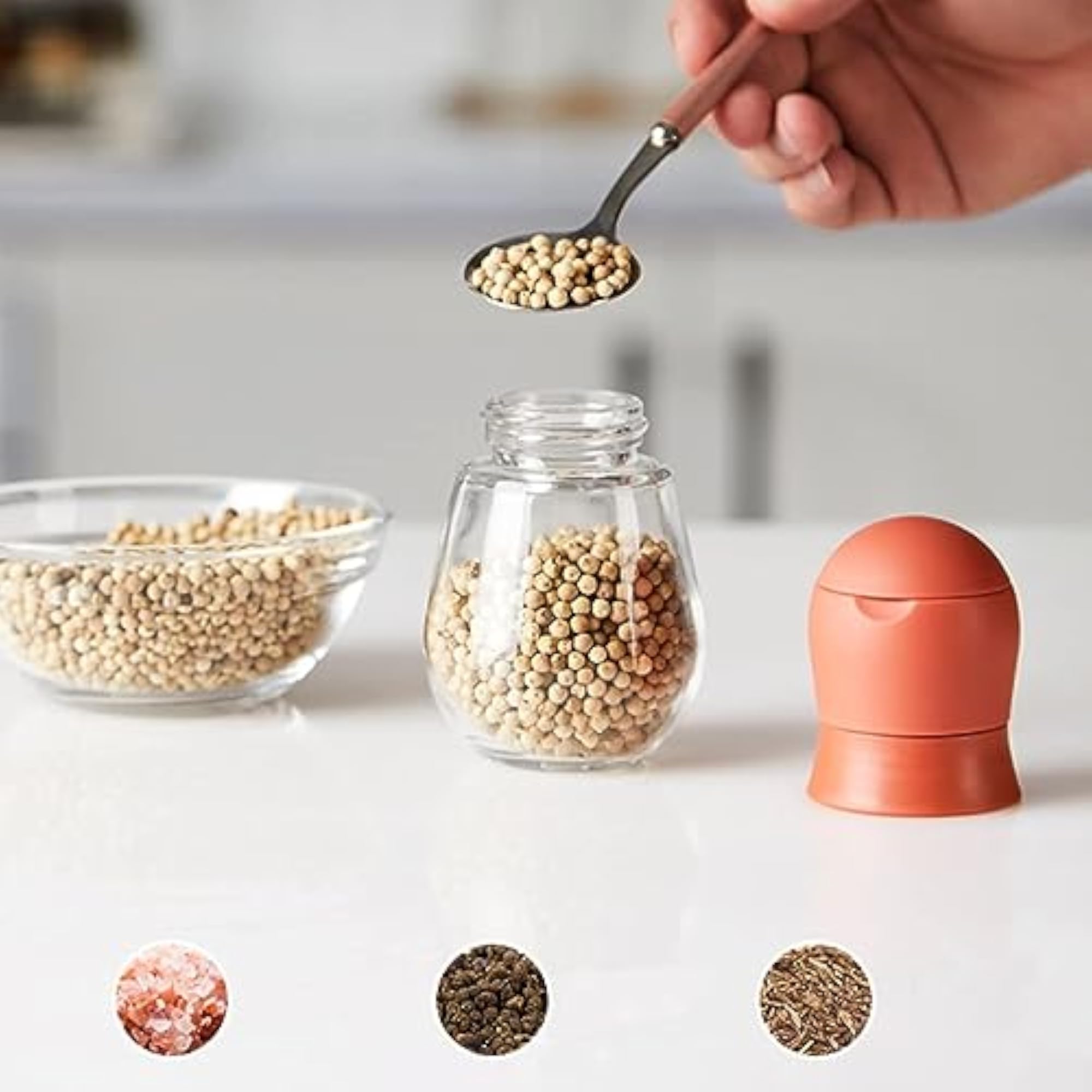 Refillable Multi-Function Salt and Pepper Grinders with Adjustable Coarseness