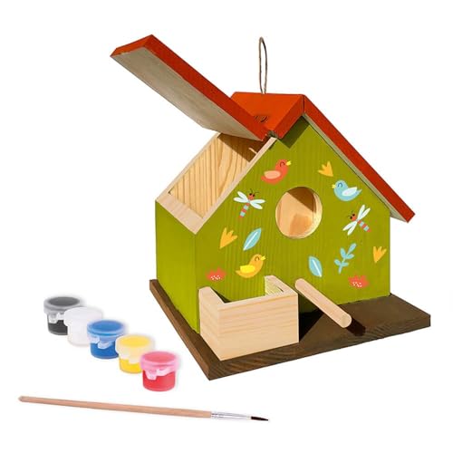 EUREKAKIDS Casita de pájaros de madera para construir y pintar niños y niñas 80.0 - Juego Educativo - Creativos > Manualidades y creatividad > Manualidades y actividades creativas