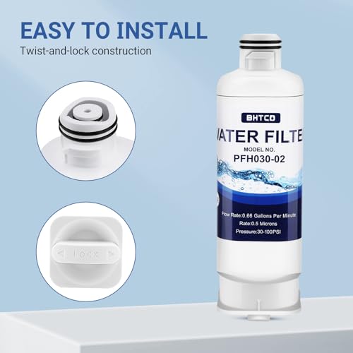 Image of Water Filter for Samsung RF23BB8600QLAA / RF30BB6600QLAA / RF30BB660012AA / RF30BB6200QLAA / RF29BB8600QLAA /RF29BB860012AA / RF30BB620012AA Refrigerator Replacement - 2 PCS