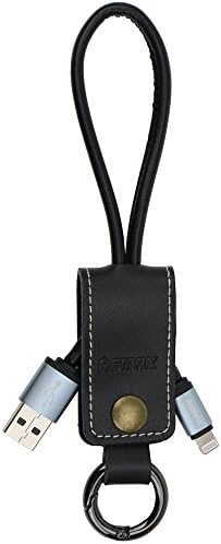 1ft Short Cool Design Keychain Charger Data USB Cable Compatible with Cell Phone X/8/8Plus/7/7 Plus/6S/6/5/5S/5C (Black)