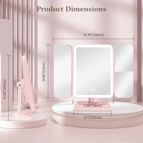 Espejo de maquillaje con luces y aumento rectangular miniatura 4