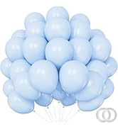 Pastel Blue Balloons Latex Party Balloons,100pcs 12 inch Pale Blue Helium Balloons for Birthday L...