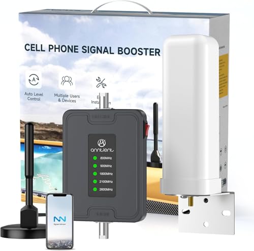 Cell Phone Signal Booster for RV | Boosts 5G 4G LTE for All U.S. Carriers - Verizon, AT&T, T-Mobile & More on Band 2, 4, 5, 12, 13 and 17 | Easy to Setup | FCC Approved