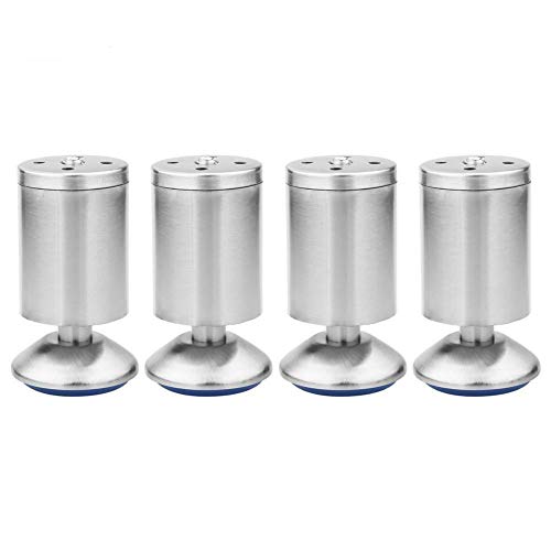 4er Set Möbelfüße verstellbar Schrankfüße Rostfreier Stahl gebürstet Verstellbare Schrankfüße Verdicken Höhenverstellbar von 0-10mm (120mm) Cover