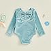 Honganda Kids Toddler Girl Ballet Leotard Long Sleeve Velvet Solid Color V Neck Dance Romper Gymnastics Ballet Outfit 1-6T (Sky Blue, 3-4T)