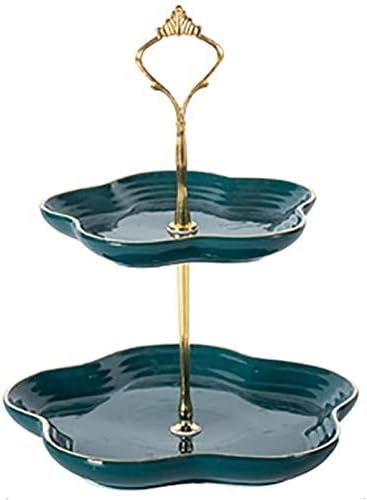Cake Stand Cake Tray Ceramic Plate European Fruit Cake Style Stand Candy Fruit Mouth Nut Tray for Serving, Suitable for Wedding Home H
